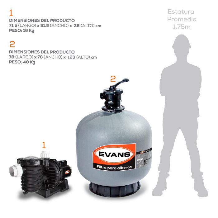 Kit para alberca 220 m³ - EVANS (KIT-SWIM-2)