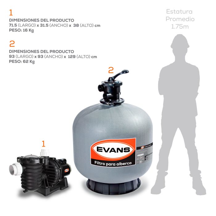 Kit para alberca 300 m³ - EVANS (KIT-SWIM-3)