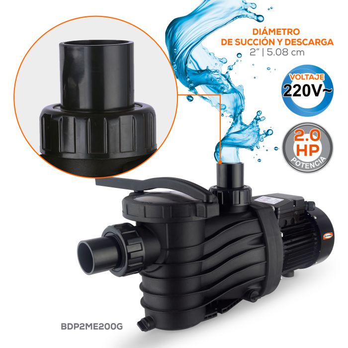 Bomba EVANS – 2 Hp, 220 V Monofásica Resistente a Químicos (BDP2ME200G)