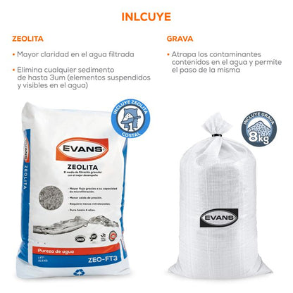 Kit para alberca 63 m³ con bomba de calor - EVANS (KIT-BDP-BDC-0.5)