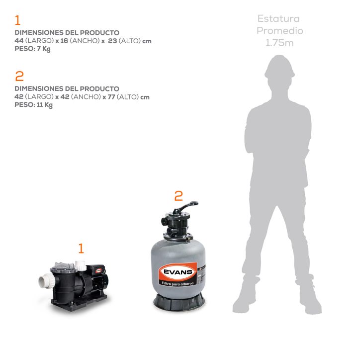 Kit para alberca 80 m³ - EVANS (KIT-SWIM-1/2)