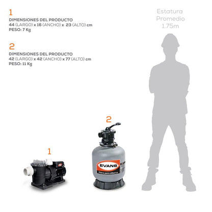 Kit para alberca 80 m³ - EVANS (KIT-SWIM-1/2)