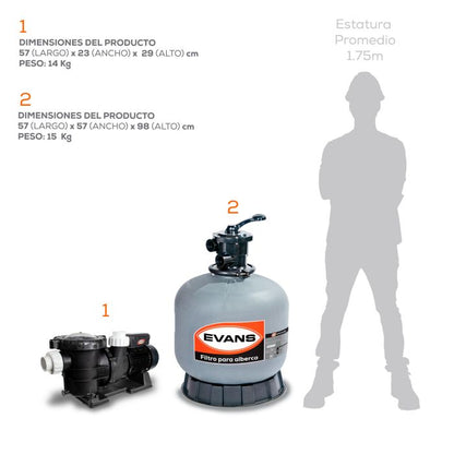 Kit para alberca 120 m³ - EVANS (KIT-SWIM-1.5)