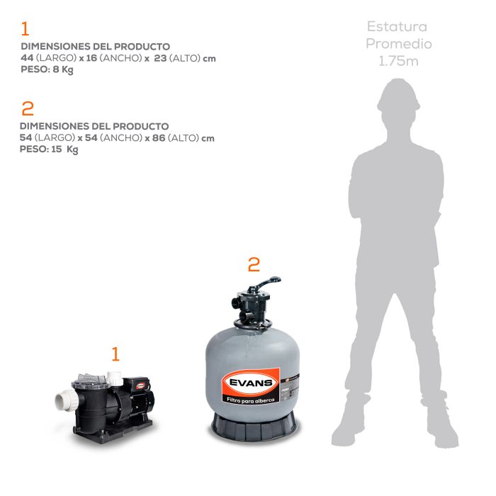 Kit para alberca 95 m³ - EVANS (KIT-SWIM-1)