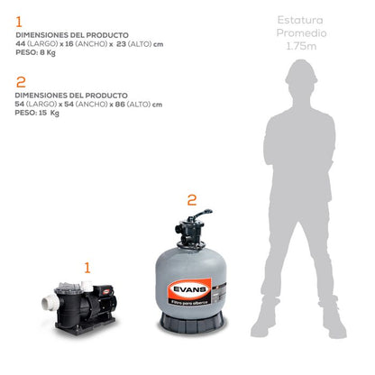 Kit para alberca 95 m³ - EVANS (KIT-SWIM-1)