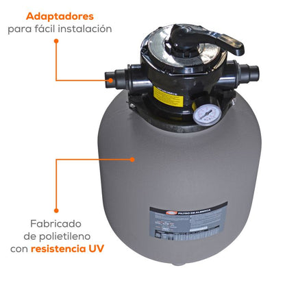Filtro de Arena para Piscina 14”, 72 L/min – EVANS (PA-350)