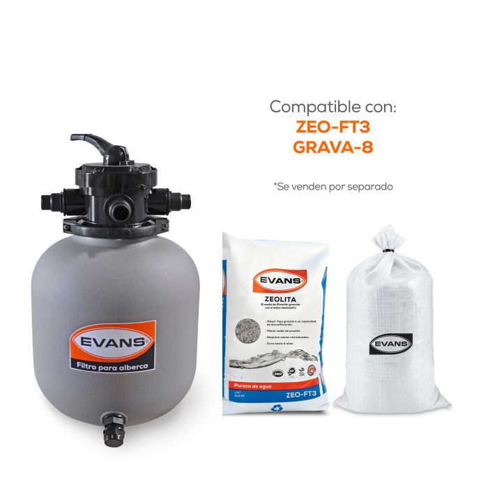 Filtro de Arena para Piscina 14”, 72 L/min – EVANS (PA-350)
