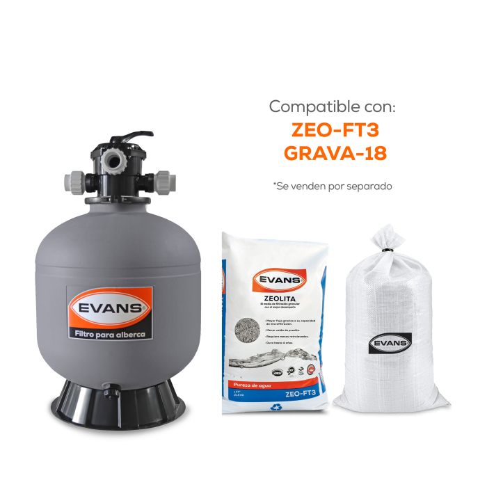 Filtro de Arena para Piscina 22.5”, 205 L/min – EVANS (PA-600)